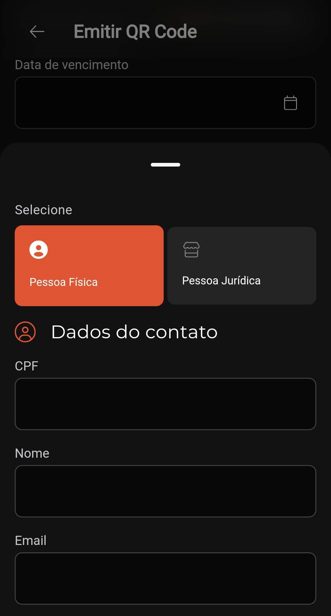 1.1.1 -Tela emitir QR Code preenchimento pagador.jpg